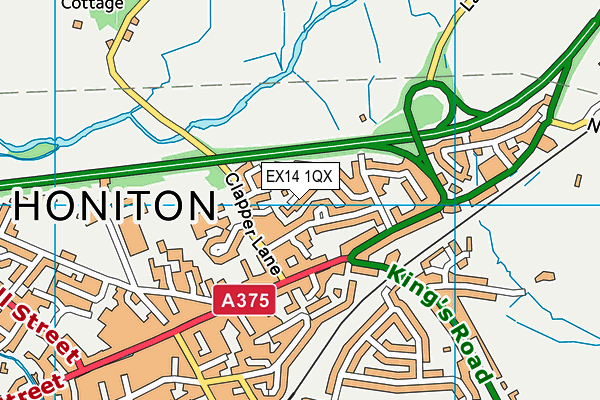 EX14 1QX map - OS VectorMap District (Ordnance Survey)