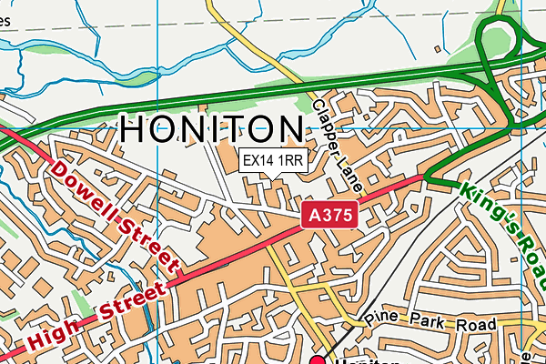 EX14 1RR map - OS VectorMap District (Ordnance Survey)