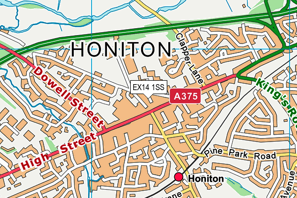 EX14 1SS map - OS VectorMap District (Ordnance Survey)