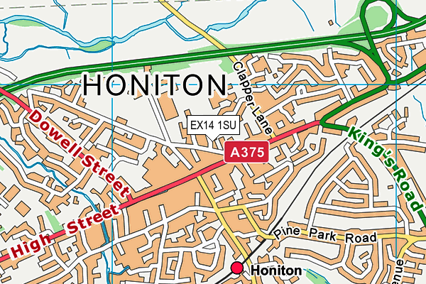 EX14 1SU map - OS VectorMap District (Ordnance Survey)