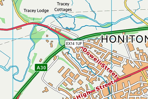 EX14 1UF map - OS VectorMap District (Ordnance Survey)