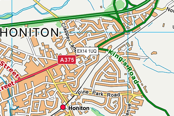 EX14 1UQ map - OS VectorMap District (Ordnance Survey)