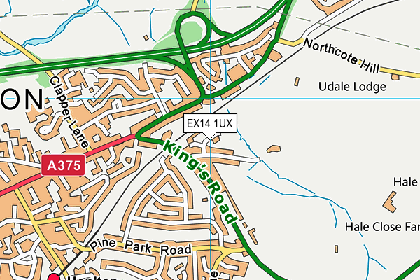 EX14 1UX map - OS VectorMap District (Ordnance Survey)