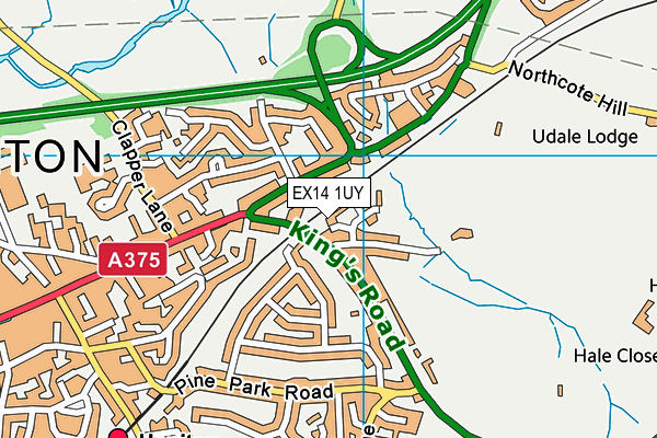 EX14 1UY map - OS VectorMap District (Ordnance Survey)