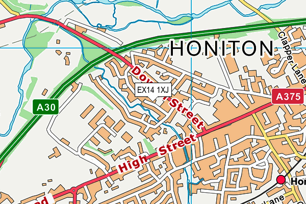 EX14 1XJ map - OS VectorMap District (Ordnance Survey)