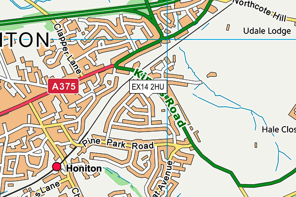 EX14 2HU map - OS VectorMap District (Ordnance Survey)