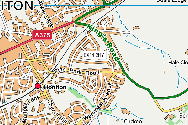 EX14 2HY map - OS VectorMap District (Ordnance Survey)