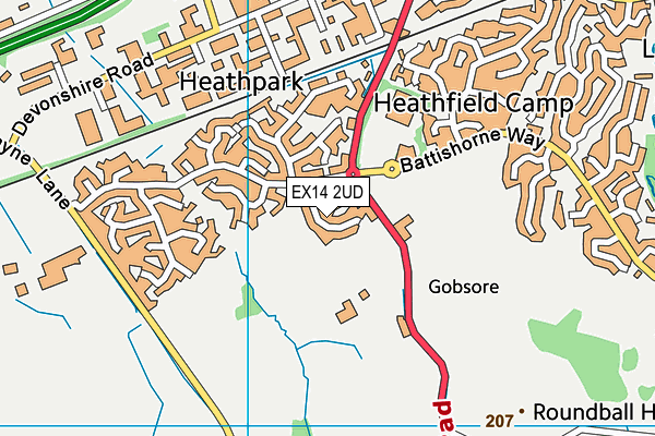 EX14 2UD map - OS VectorMap District (Ordnance Survey)