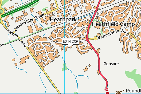 EX14 2XP map - OS VectorMap District (Ordnance Survey)