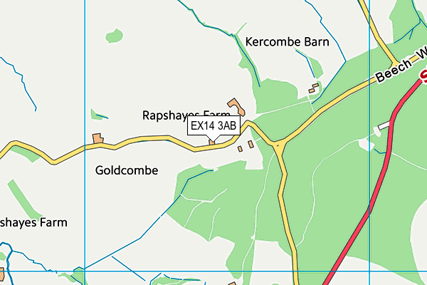 EX14 3AB map - OS VectorMap District (Ordnance Survey)