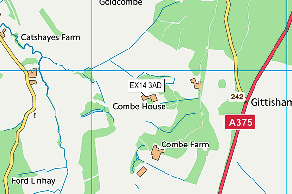 EX14 3AD map - OS VectorMap District (Ordnance Survey)