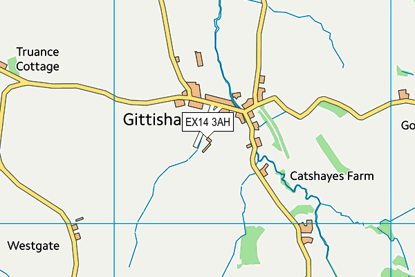 EX14 3AH map - OS VectorMap District (Ordnance Survey)