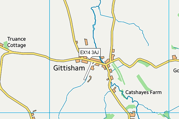 EX14 3AJ map - OS VectorMap District (Ordnance Survey)