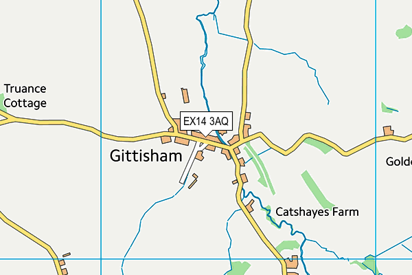 EX14 3AQ map - OS VectorMap District (Ordnance Survey)