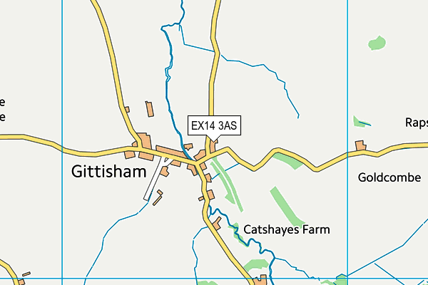 EX14 3AS map - OS VectorMap District (Ordnance Survey)