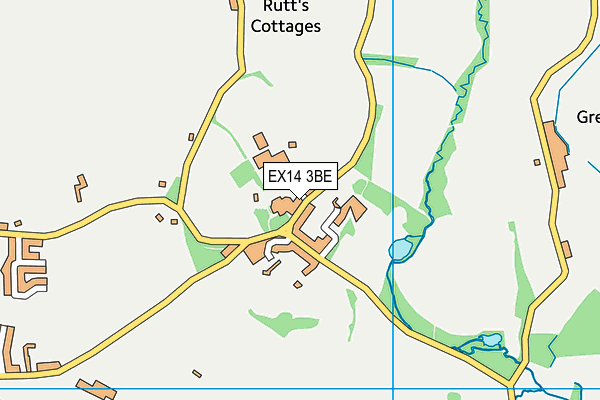 EX14 3BE map - OS VectorMap District (Ordnance Survey)