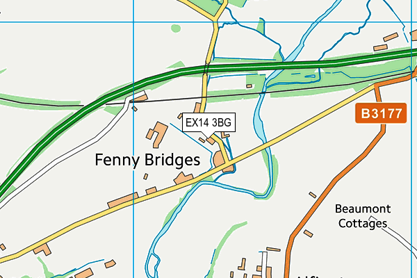 EX14 3BG map - OS VectorMap District (Ordnance Survey)