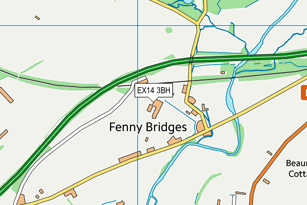 EX14 3BH map - OS VectorMap District (Ordnance Survey)