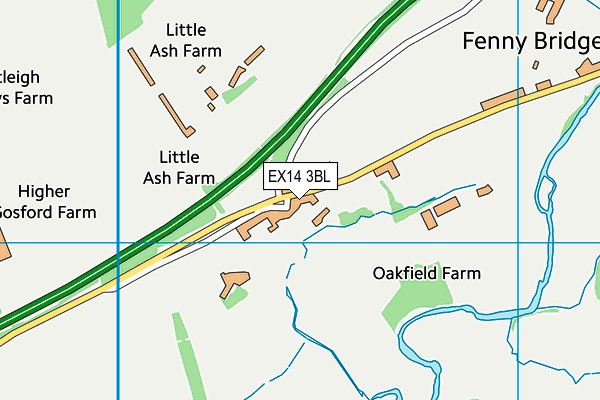 EX14 3BL map - OS VectorMap District (Ordnance Survey)