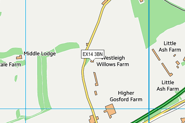 EX14 3BN map - OS VectorMap District (Ordnance Survey)