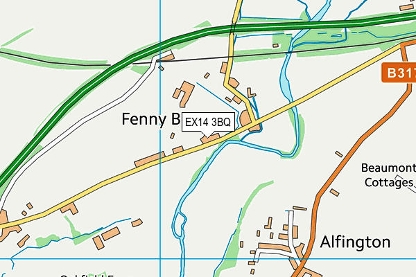 EX14 3BQ map - OS VectorMap District (Ordnance Survey)