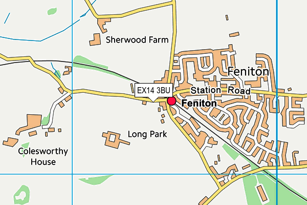 EX14 3BU map - OS VectorMap District (Ordnance Survey)