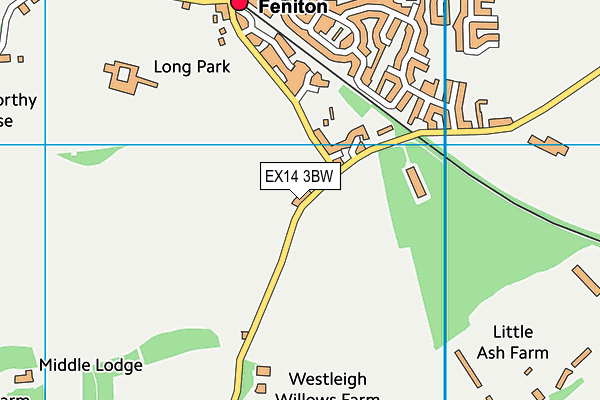 EX14 3BW map - OS VectorMap District (Ordnance Survey)