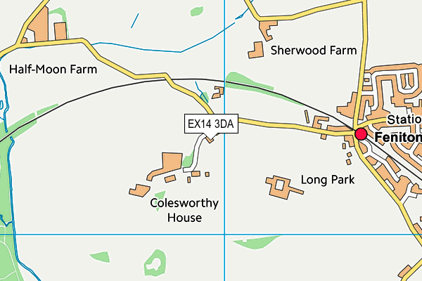 EX14 3DA map - OS VectorMap District (Ordnance Survey)