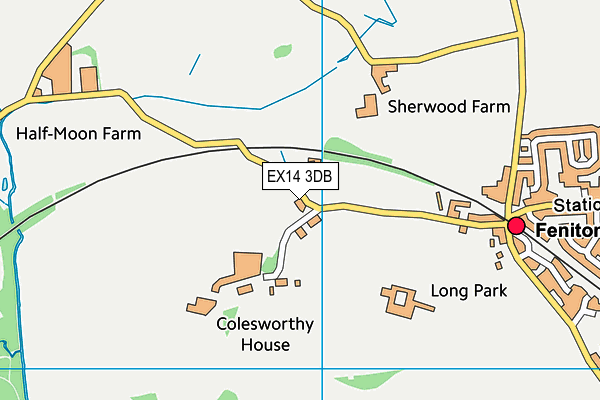 EX14 3DB map - OS VectorMap District (Ordnance Survey)