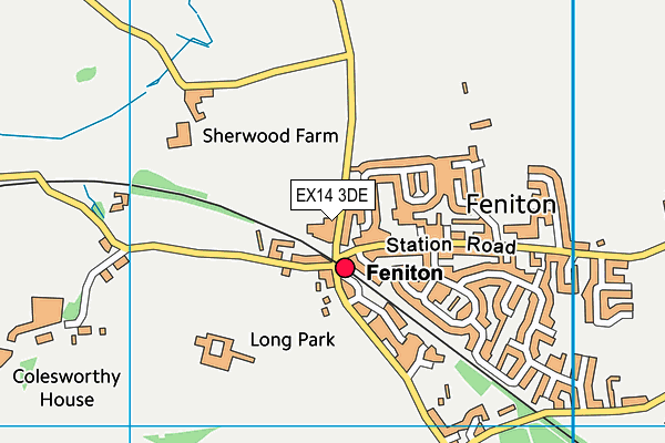 EX14 3DE map - OS VectorMap District (Ordnance Survey)