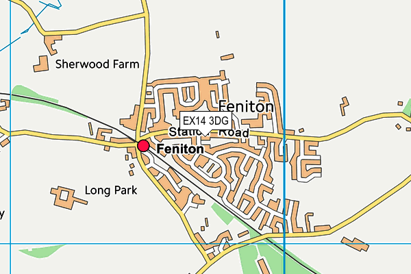 EX14 3DG map - OS VectorMap District (Ordnance Survey)