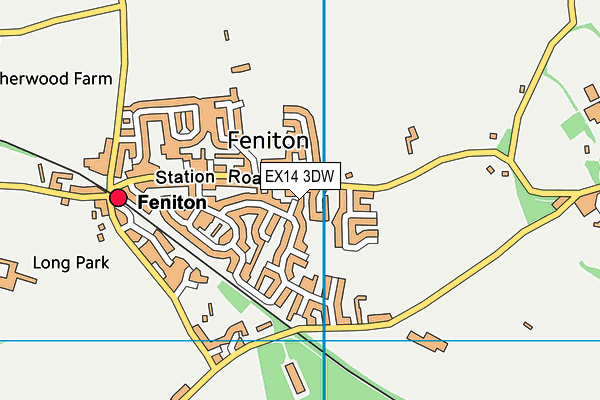 EX14 3DW map - OS VectorMap District (Ordnance Survey)