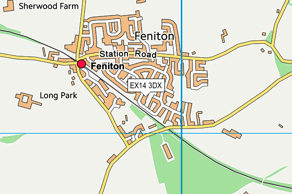 EX14 3DX map - OS VectorMap District (Ordnance Survey)