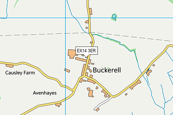 EX14 3ER map - OS VectorMap District (Ordnance Survey)