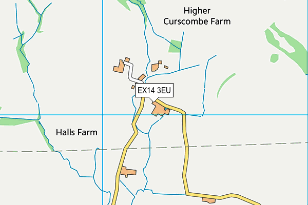 EX14 3EU map - OS VectorMap District (Ordnance Survey)