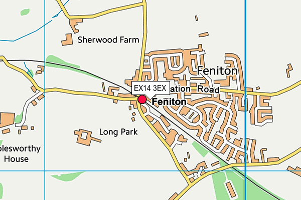 EX14 3EX map - OS VectorMap District (Ordnance Survey)