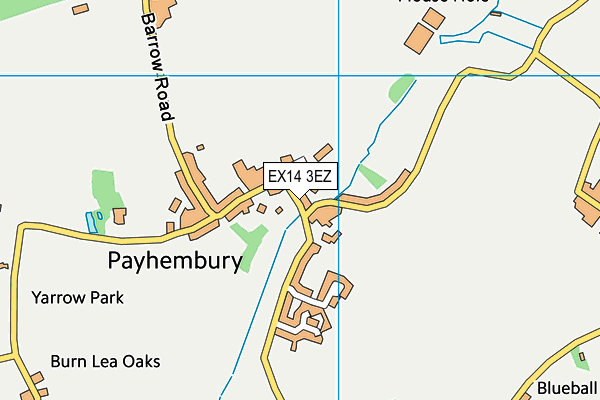 EX14 3EZ map - OS VectorMap District (Ordnance Survey)