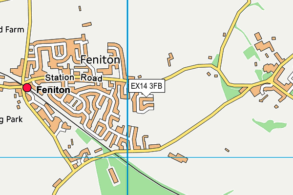EX14 3FB map - OS VectorMap District (Ordnance Survey)