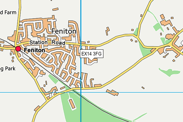 EX14 3FG map - OS VectorMap District (Ordnance Survey)