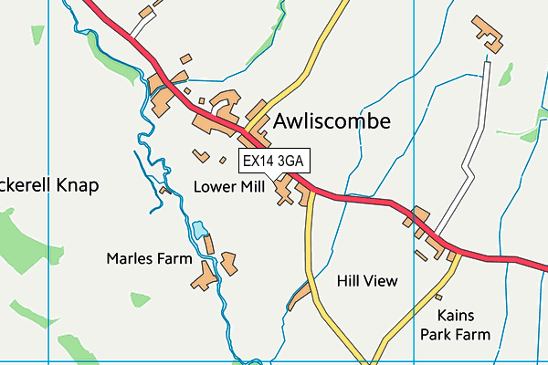 EX14 3GA map - OS VectorMap District (Ordnance Survey)