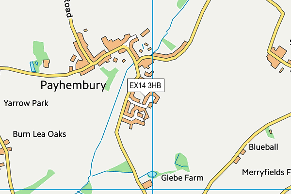 EX14 3HB map - OS VectorMap District (Ordnance Survey)