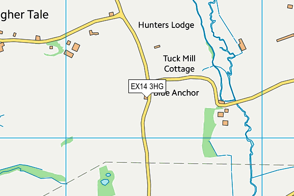 EX14 3HG map - OS VectorMap District (Ordnance Survey)