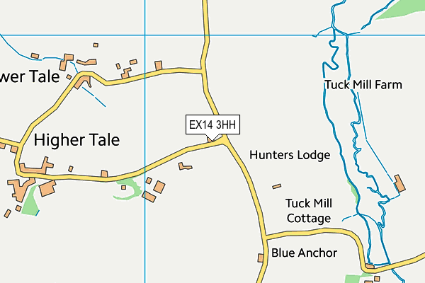 EX14 3HH map - OS VectorMap District (Ordnance Survey)