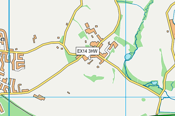 EX14 3HW map - OS VectorMap District (Ordnance Survey)