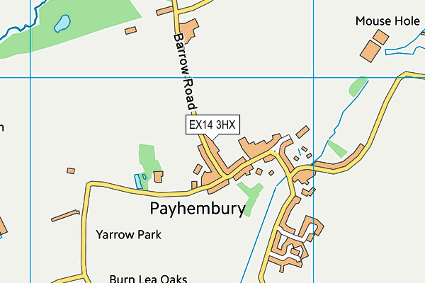 EX14 3HX map - OS VectorMap District (Ordnance Survey)