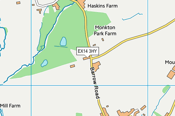 EX14 3HY map - OS VectorMap District (Ordnance Survey)