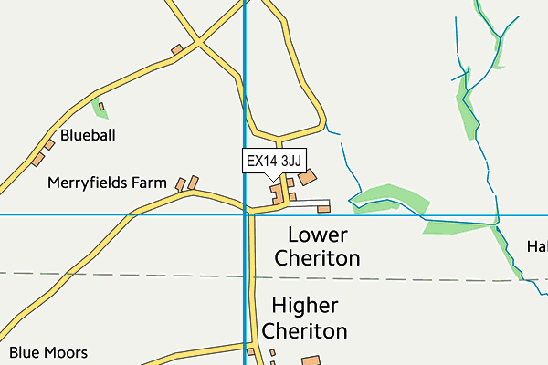 EX14 3JJ map - OS VectorMap District (Ordnance Survey)