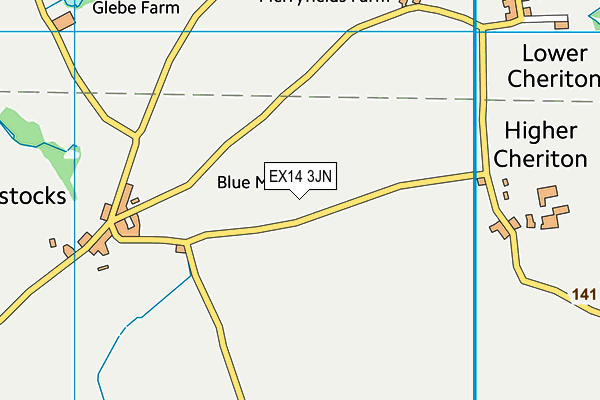 EX14 3JN map - OS VectorMap District (Ordnance Survey)