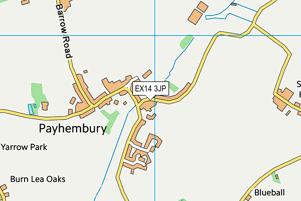 EX14 3JP map - OS VectorMap District (Ordnance Survey)