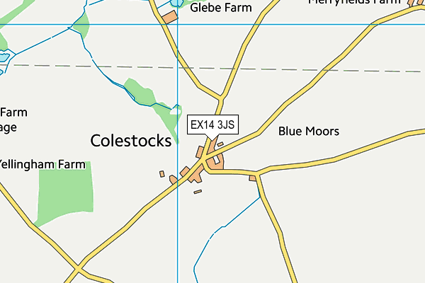 EX14 3JS map - OS VectorMap District (Ordnance Survey)